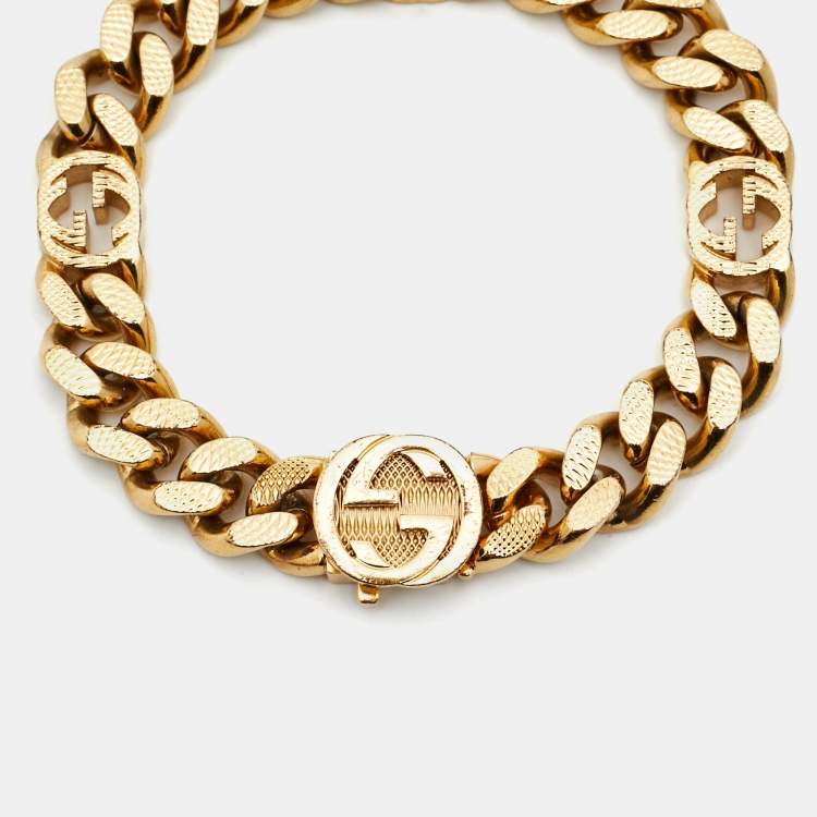 مملوكة مسبقًا Gucci  GG Gold Tone Chain Bracelet L