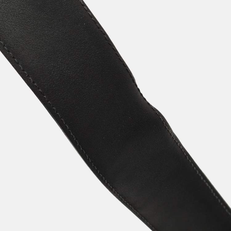 Pre Owned Gucci Buckle 95 CM Belt Black Leather