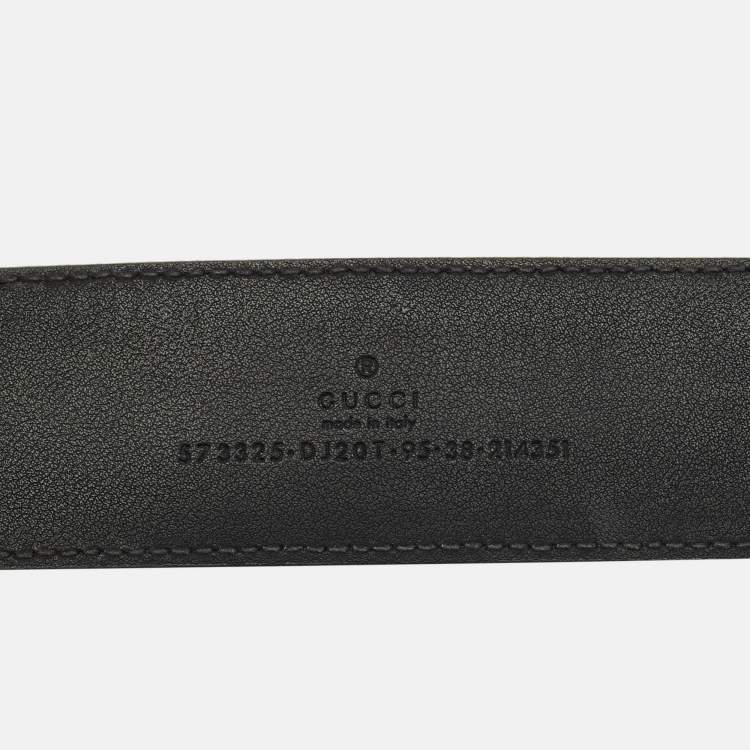 Pre Owned Gucci Buckle 95 CM Belt Black Leather