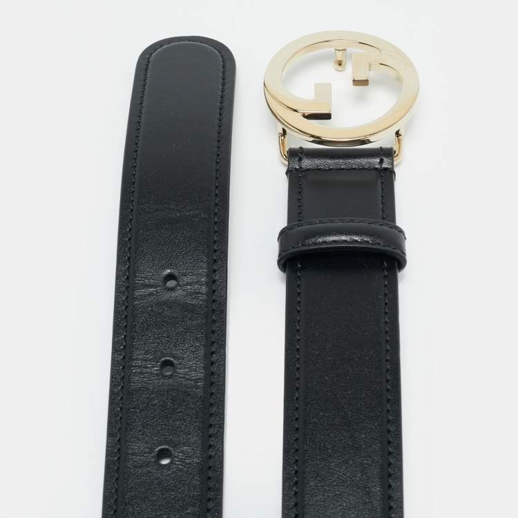Pre Owned Gucci Blondie 75CM Belt Black Leather