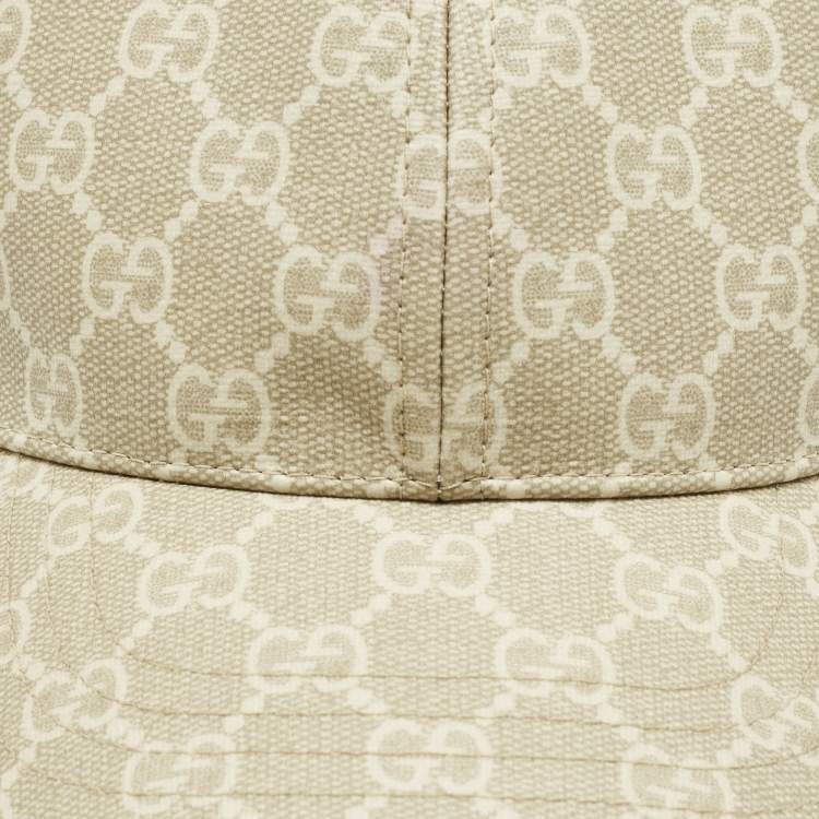مملوكة مسبقًا Gucci Beige GG Coated Canvas and Mesh Baseball Cap M