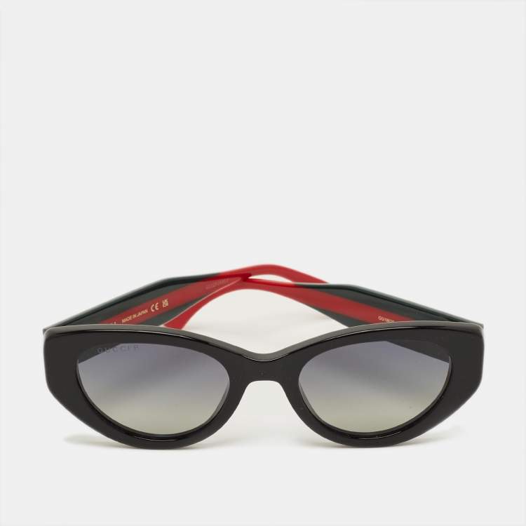 Pre Owned نظارة شمسية غوتشي GG1862S سوداء غريدينت عين القطة