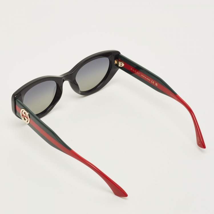 Pre Owned نظارة شمسية غوتشي GG1862S سوداء غريدينت عين القطة