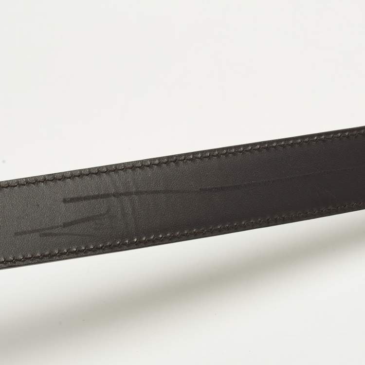 Pre Owned Gucci 95CM Buckle Belt Brown Leather