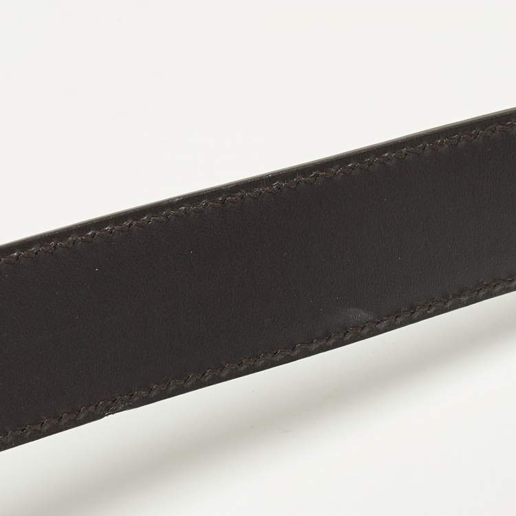 Pre Owned Gucci 95CM Buckle Belt Brown Leather