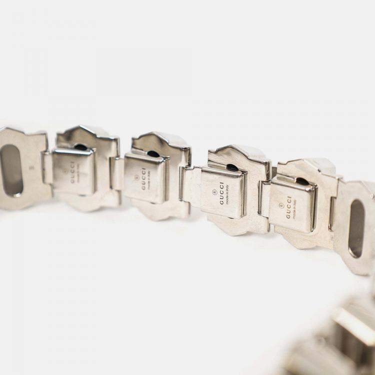 Pre Owned Gucci Silver Tone Spike Choker Necklace