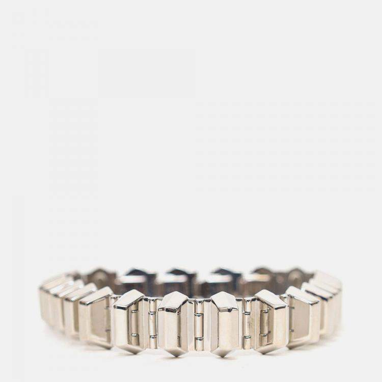 Pre Owned Gucci Silver Tone Spike Choker Necklace