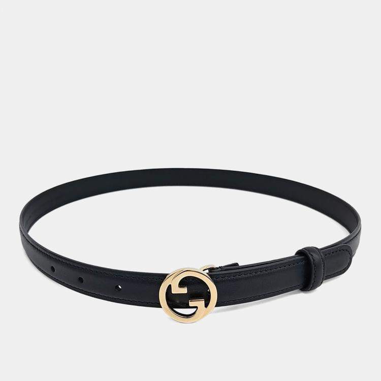 Pre Owned Gucci Leather Blondie Thin Belt