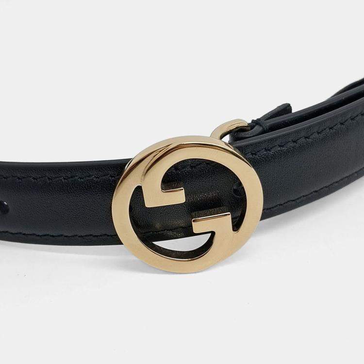 Pre Owned Gucci Leather Blondie Thin Belt