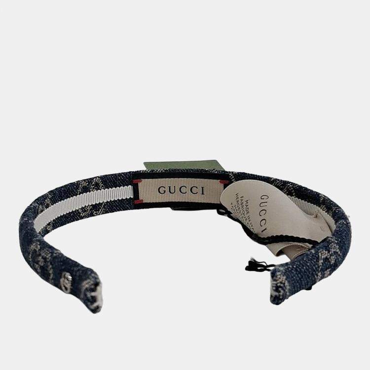 Pre Owned Gucci Blue Denim Hairband