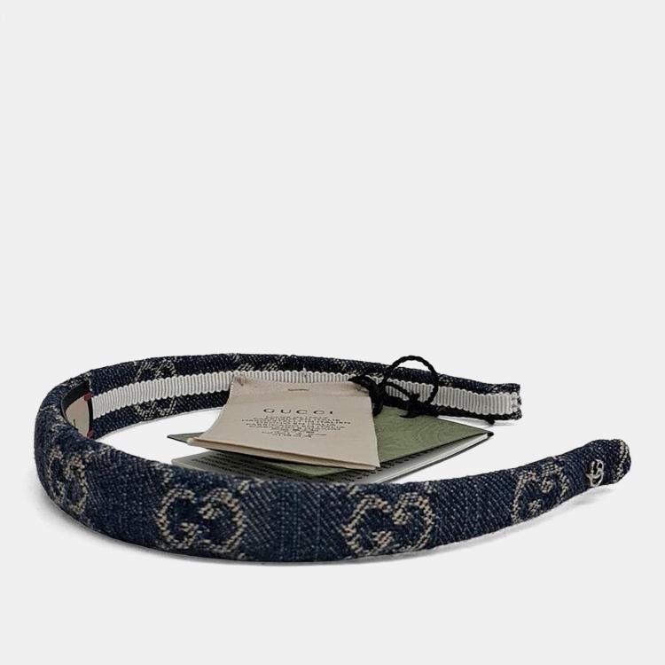 Pre Owned Gucci Blue Denim Hairband