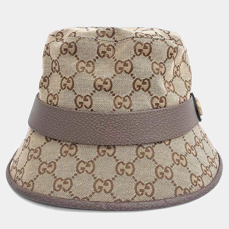 Pre Owned Gucci Cotton Gg Bucket Hat