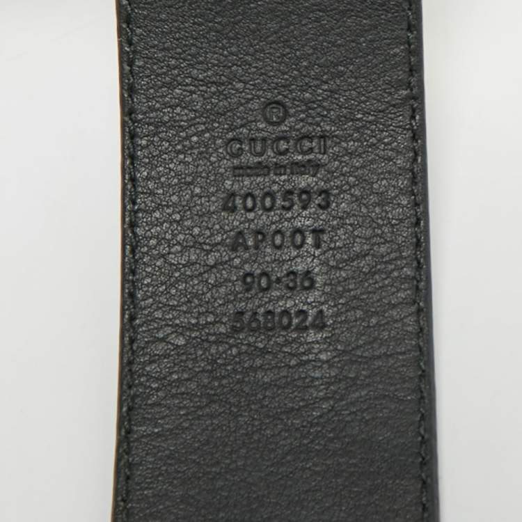 Pre Owned Gucci GG Marmont 90 CM Buckle Belt Black Leather