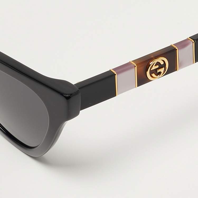 Pre Owned Gucci Black GG0597S Interlocking G Cat Eye Sunglasses
