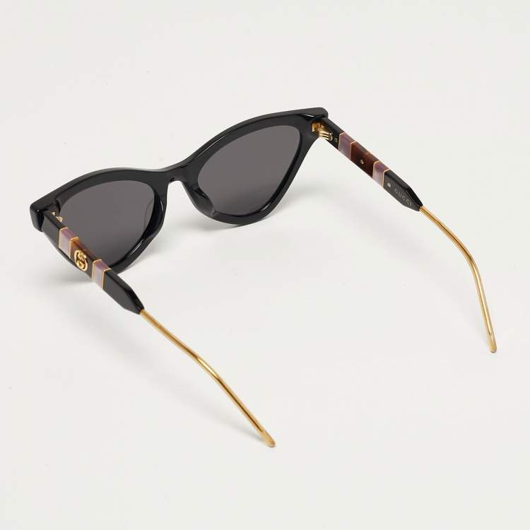 Pre Owned Gucci Black GG0597S Interlocking G Cat Eye Sunglasses