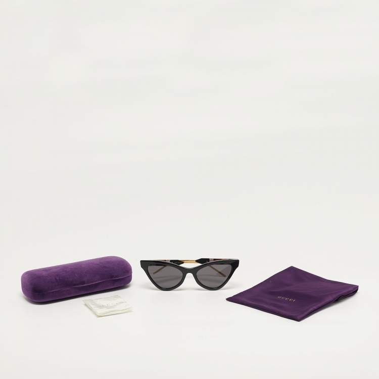 Pre Owned Gucci Black GG0597S Interlocking G Cat Eye Sunglasses