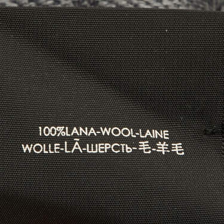 Pre Owned Gucci Grey GG Jacquard Wool Fringed Scarf