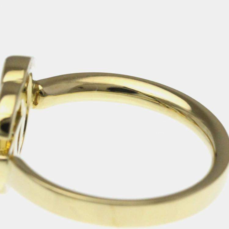 Pre Owned Gucci Double G 18K Yellow Gold Fashion Band Ring Gold