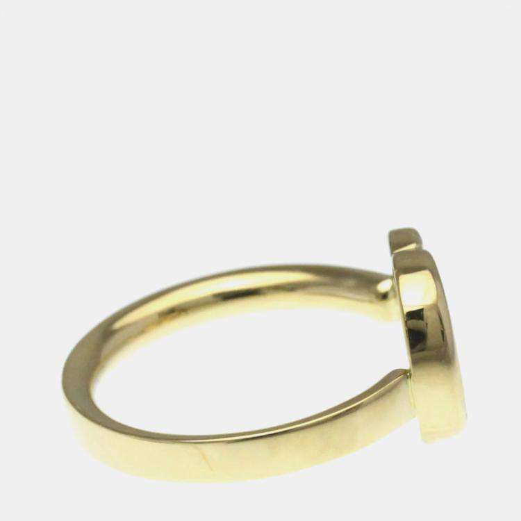 Pre Owned Gucci Double G 18K Yellow Gold Fashion Band Ring Gold