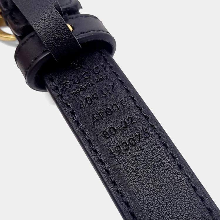 Pre Owned Gucci Black Leather Marmont Belt