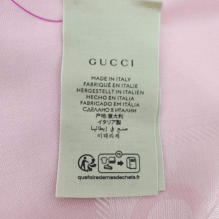 Pre Owned Gucci Pink Silk Muffler and Shawl