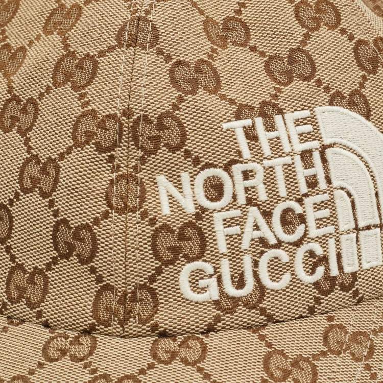 Pre Owned Gucci X The North Face Beige GG Canvas Baseball Cap M