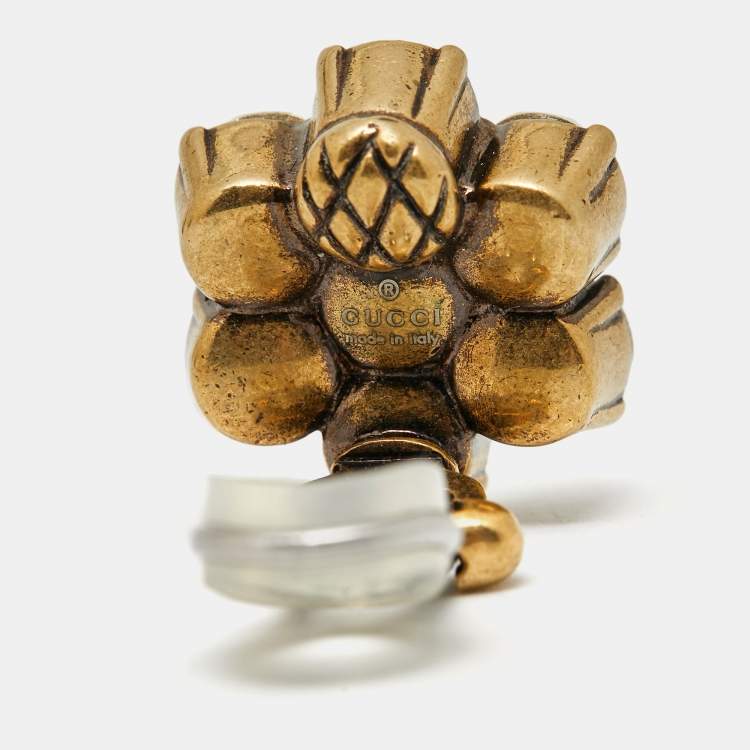 مملوكة مسبقًا Gucci  GG Crystals Two Tone Metal Earrings