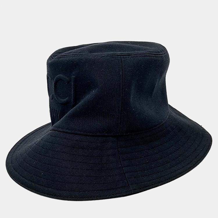 Pre Owned Gucci Embossed Logo Bucket Hat (780430)