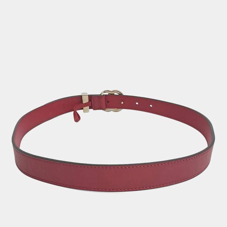 Pre Owned Gucci Torchon Double G Buckle Belt (524103)