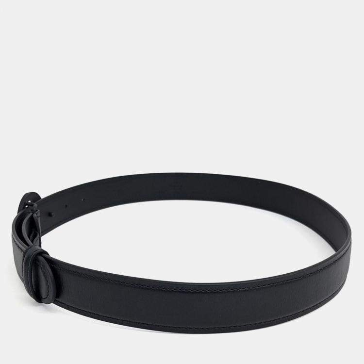Pre Owned Gucci Blondie Black Leather Belt (734771)