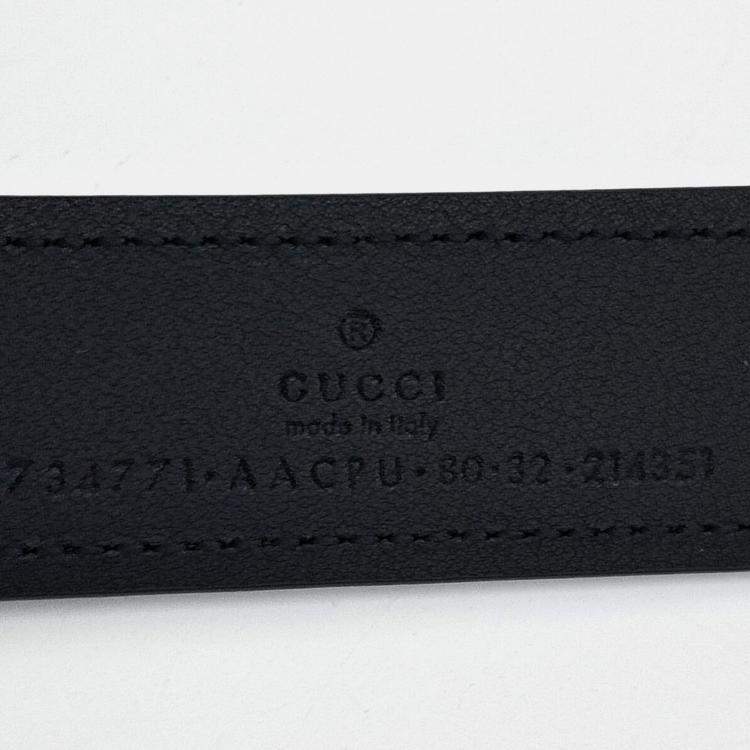 Pre Owned Gucci Blondie Black Leather Belt (734771)