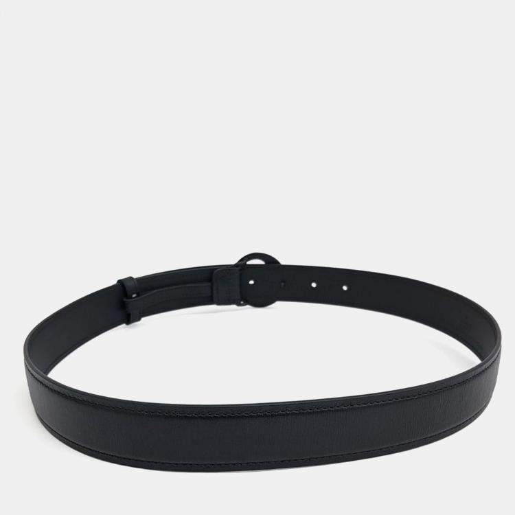 Pre Owned Gucci Blondie Black Leather Belt (734771)