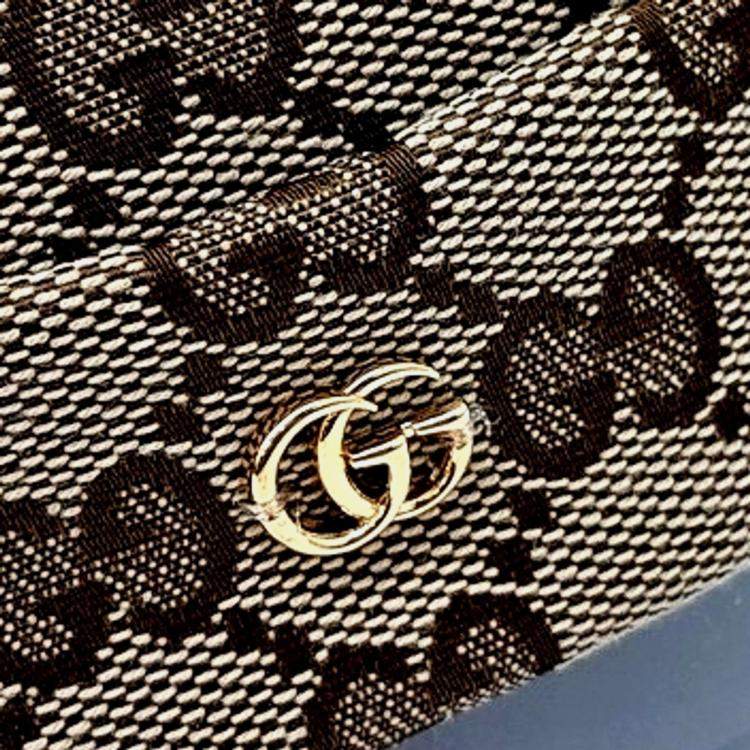 Pre Owned Gucci Beige jacquard skullcap