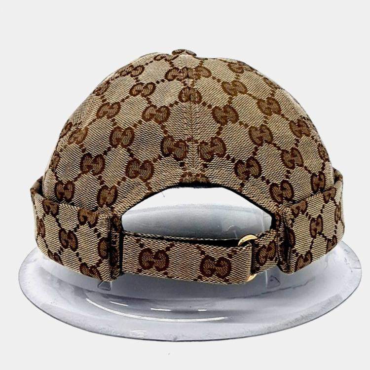 Pre Owned Gucci Beige jacquard skullcap