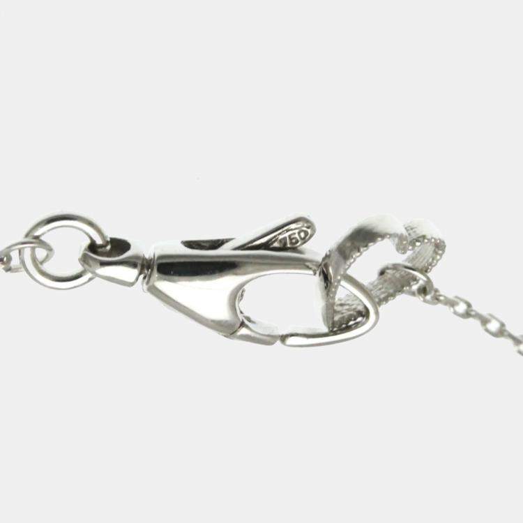 Pre Owned Gucci Flora Diamond Necklace White Gold 18K Diamond Pendant Necklace Silver