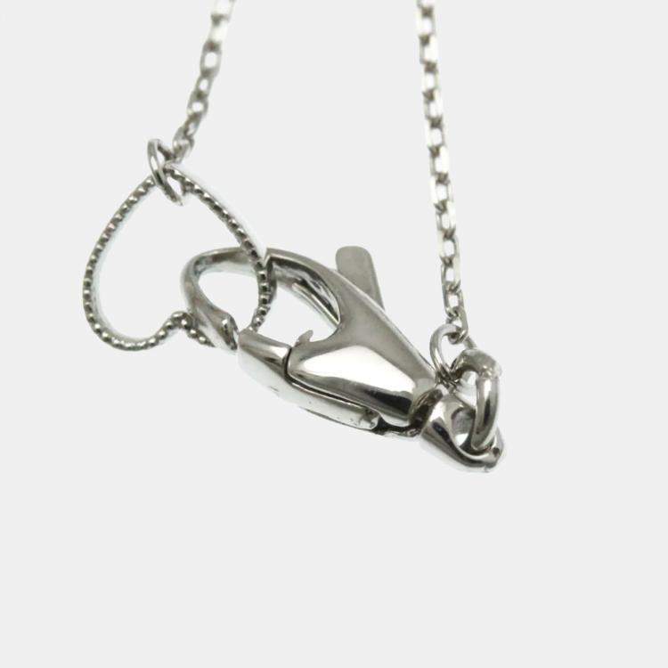 Pre Owned Gucci Flora Diamond Necklace White Gold 18K Diamond Pendant Necklace Silver