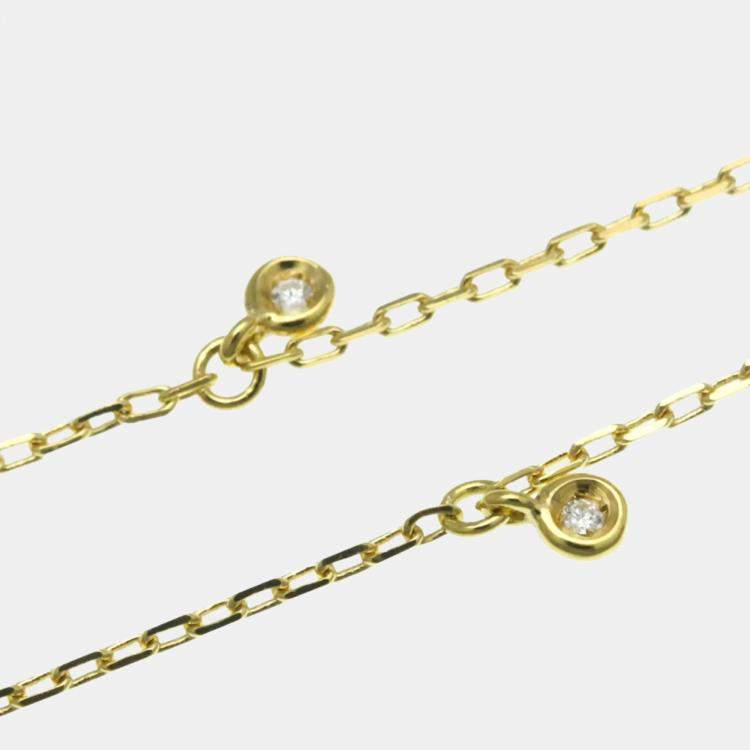 Pre Owned Gucci GG Diamond Necklace Yellow Gold 18K Diamond Pendant Necklace Gold