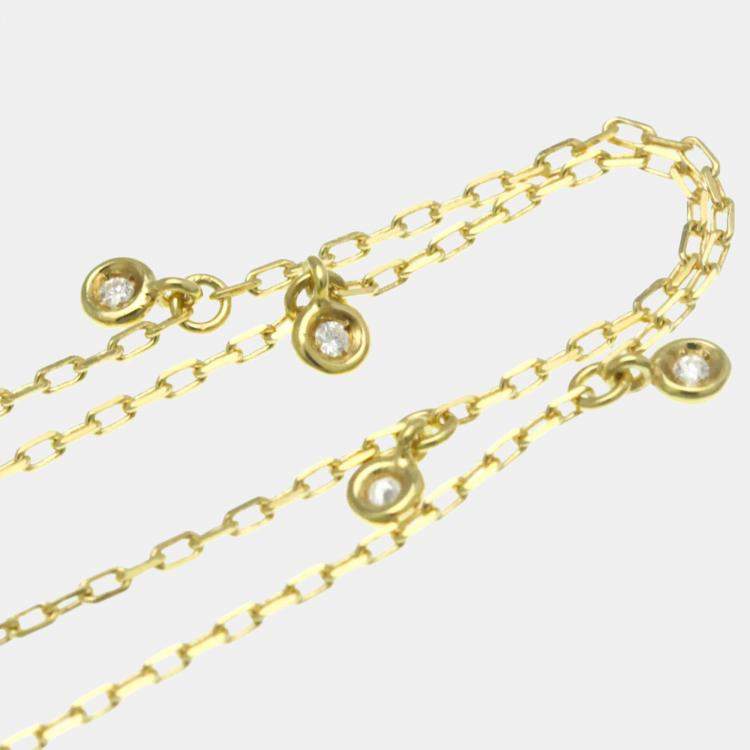 Pre Owned Gucci GG Diamond Necklace Yellow Gold 18K Diamond Pendant Necklace Gold