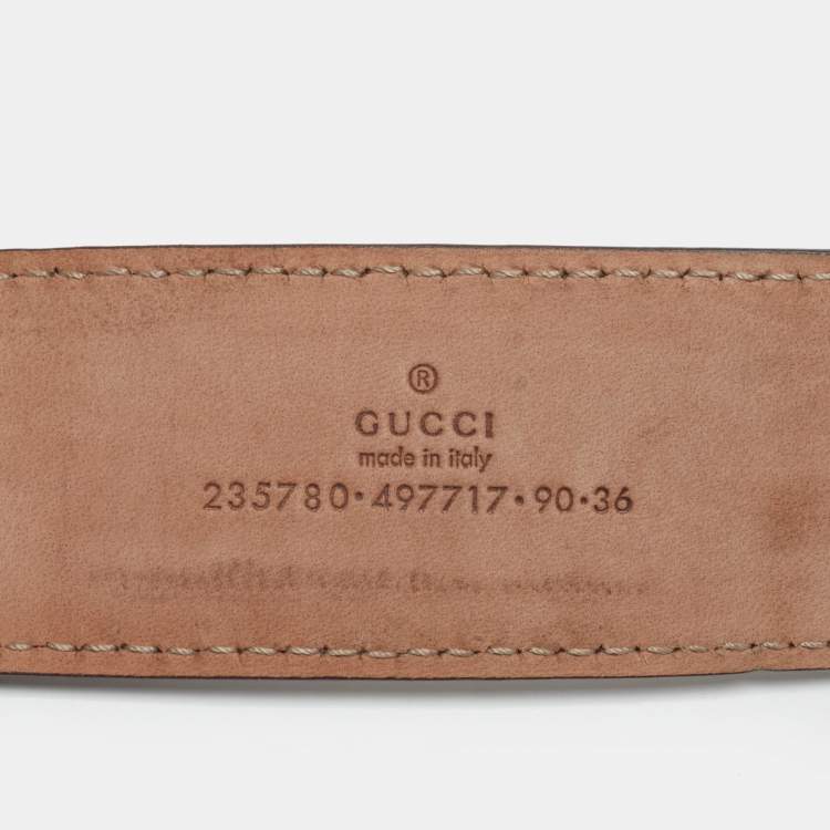 مملوكة مسبقًا Gucci Interlocking G 90 CM Buckle Belt Ivory Leather