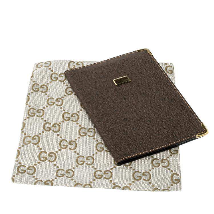 Pre Owned Gucci Khaki Pig Skin Leather Card Holder