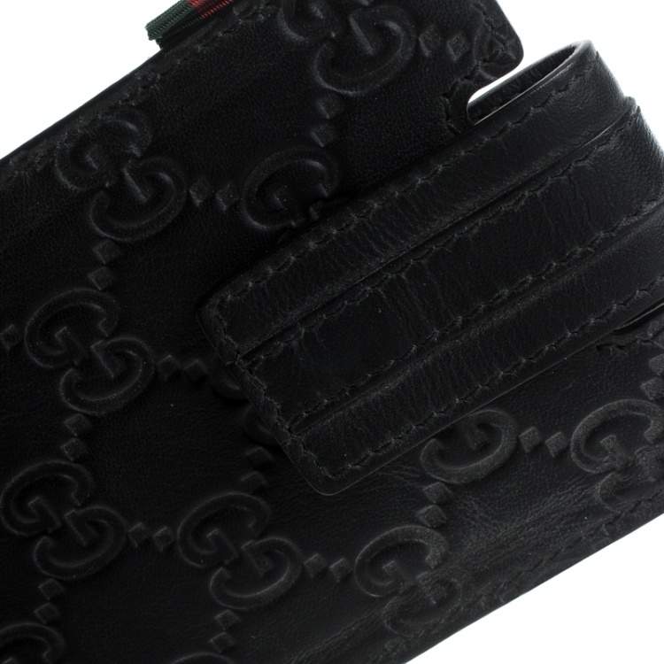 Pre Owned Gucci Black Guccissima Leather iPhone 4/4s Case