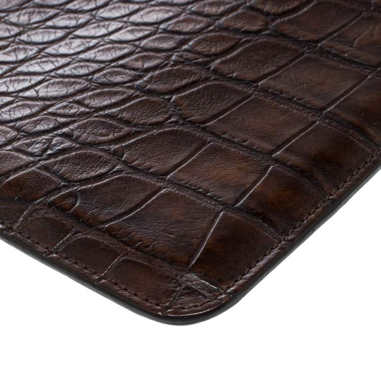 Pre Owned Gucci Brown Alligator IPad Mini Case