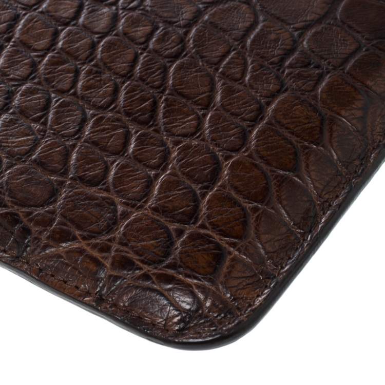 Pre Owned Gucci Brown Alligator IPad Mini Case
