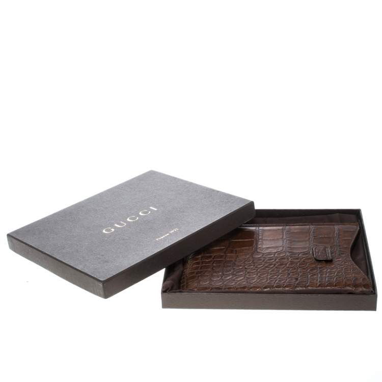 Pre Owned Gucci Brown Alligator IPad Mini Case