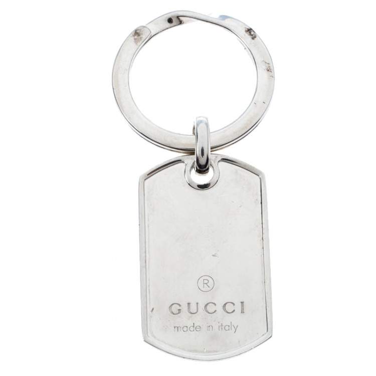 slidbane Hverdage Flyve drage Gucci Silver Dog Tag Key Ring Gucci | TLC