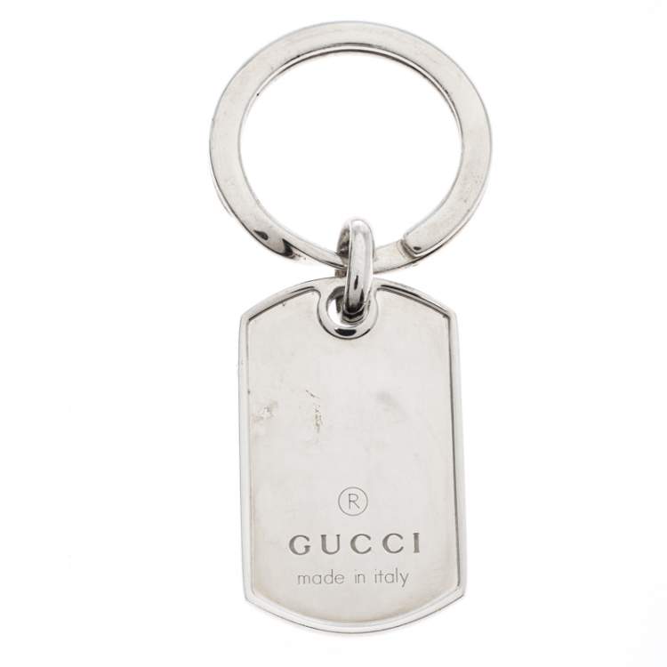 Gucci Silver Dog Tag Key Ring Gucci | TLC