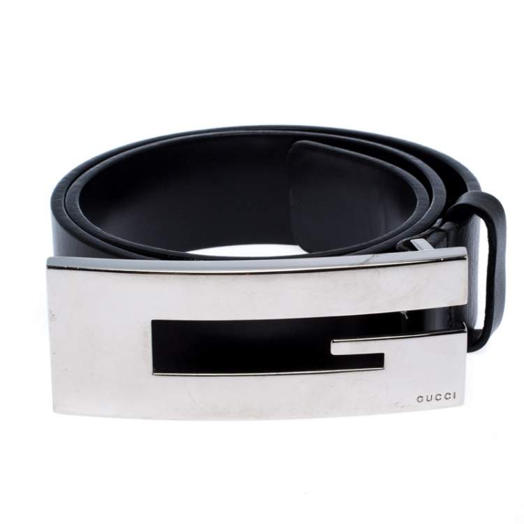 gucci black and silver belt