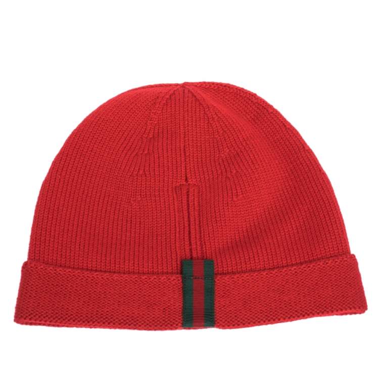 gucci web trim beanie hat