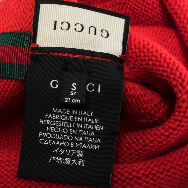 gucci web trim beanie hat