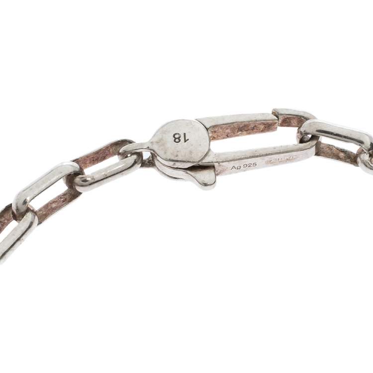 Pre Owned Gucci GG Interlocking Silver Chain Link Bracelet